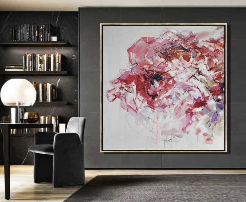 Handmade Large Painting,Abstract Landscape Painting,Acrylic Minimailist Painting