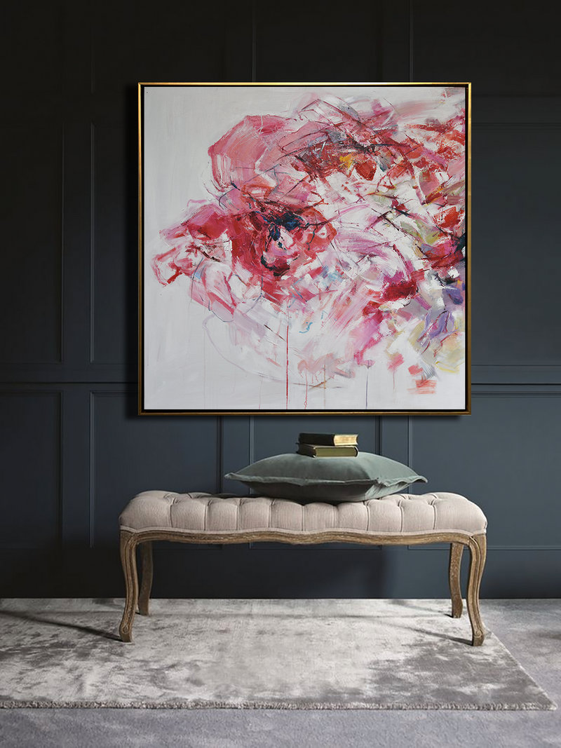 Handmade Large Painting,Abstract Landscape Painting,Acrylic Minimailist Painting