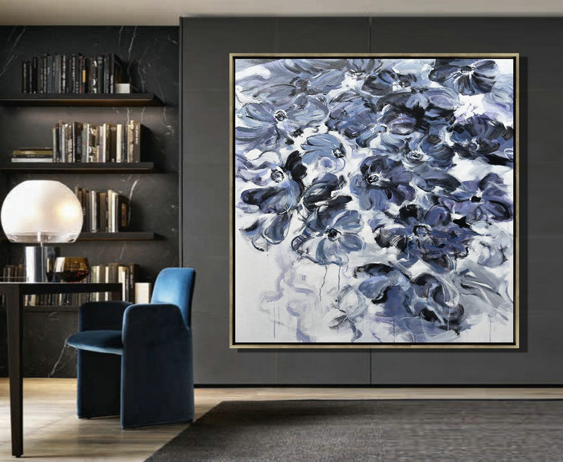Hand Painted Extra Large Abstract Painting,Horizontal Abstract Landscape Oil Painting On Canvas,Modern Wall Decor