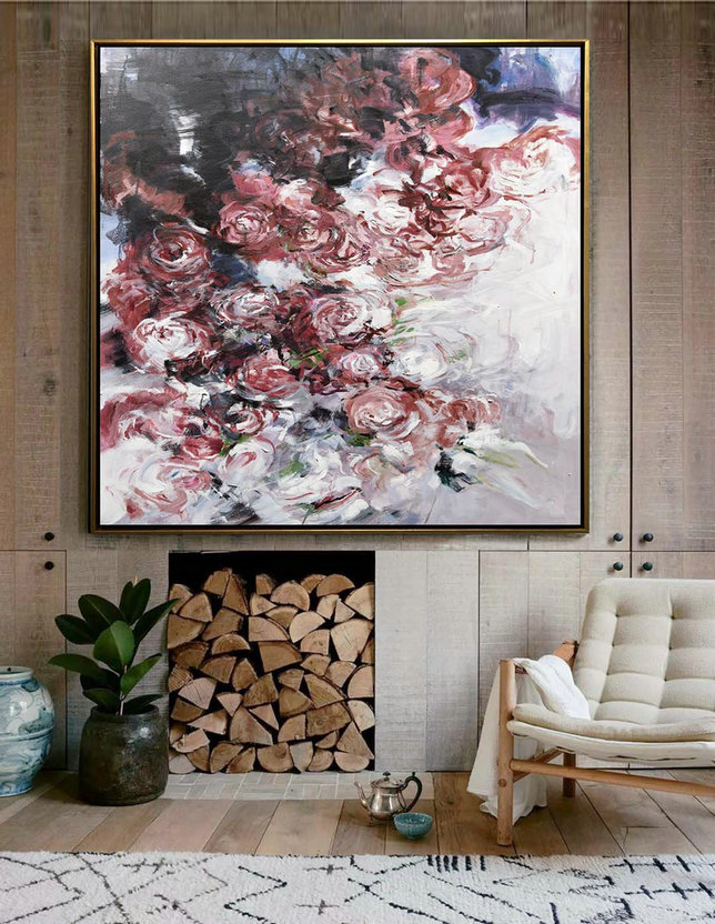 Handmade Large Contemporary Art,Horizontal Abstract Landscape Oil Painting On Canvas,Abstract Painting On Canvas
