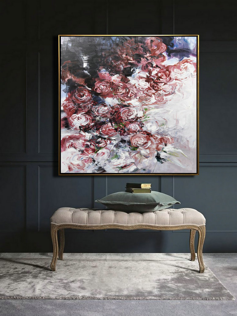 Handmade Large Contemporary Art,Horizontal Abstract Landscape Oil Painting On Canvas,Abstract Painting On Canvas