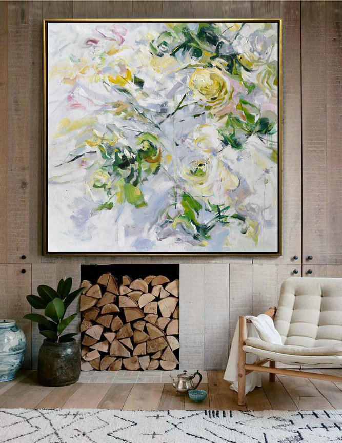 Hand Painted Extra Large Abstract Painting,Horizontal Abstract Landscape Oil Painting On Canvas,Giant Canvas Wall Art