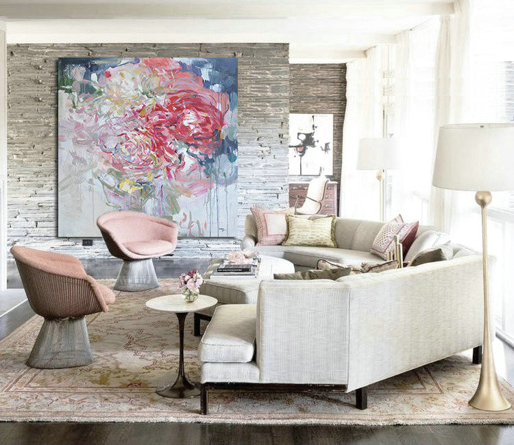 Extra Large Acrylic Painting On Canvas,Abstract Landscape Painting,Original Art