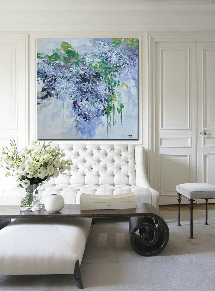 Large Abstract Art,Horizontal Abstract Landscape Oil Painting On Canvas,Contemporary Wall Art