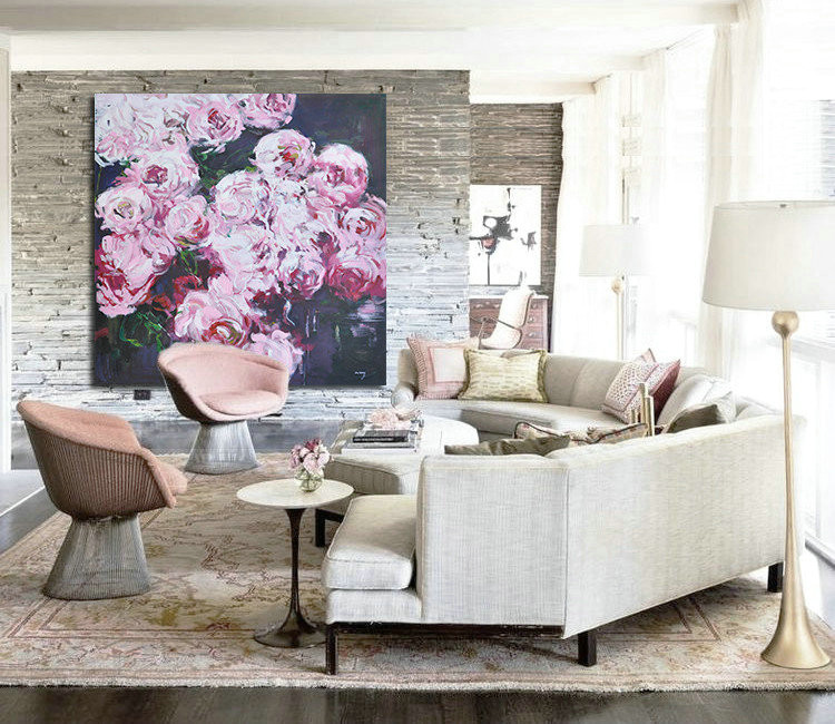 Extra Large Canvas Art,Horizontal Abstract Landscape Oil Painting On Canvas,Acrylic Painting Large Wall Art