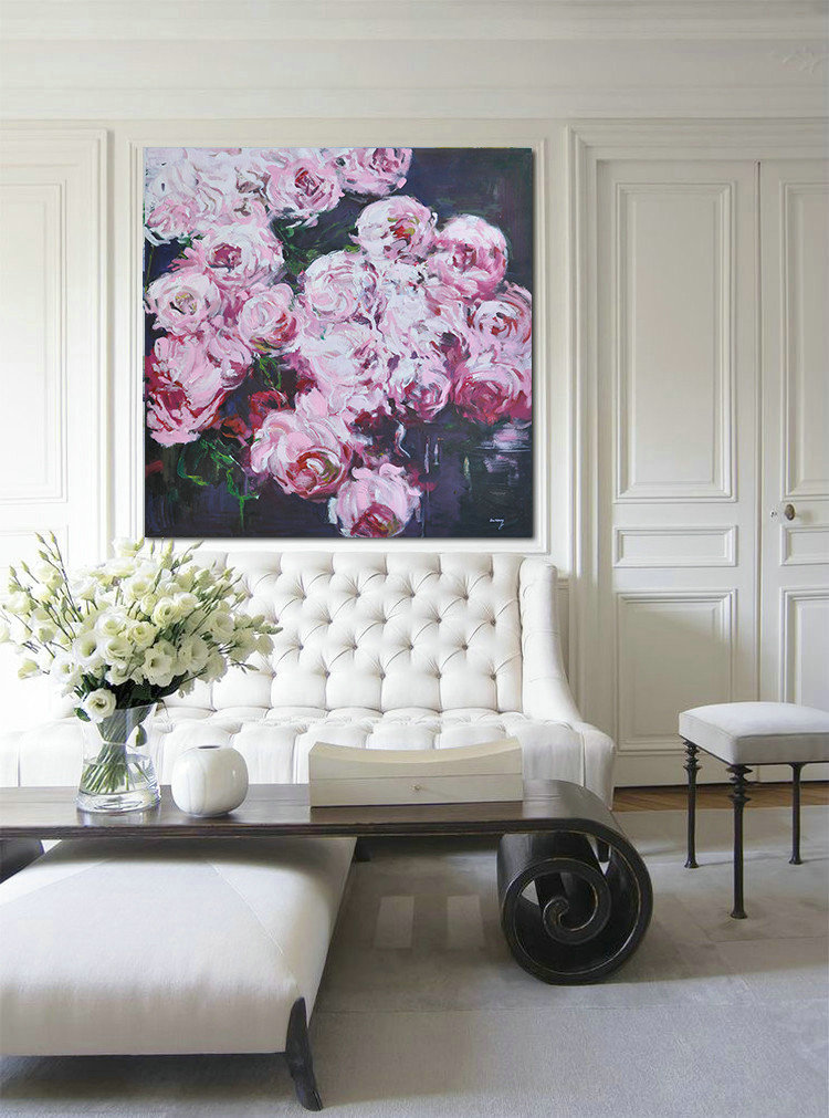 Extra Large Canvas Art,Horizontal Abstract Landscape Oil Painting On Canvas,Acrylic Painting Large Wall Art