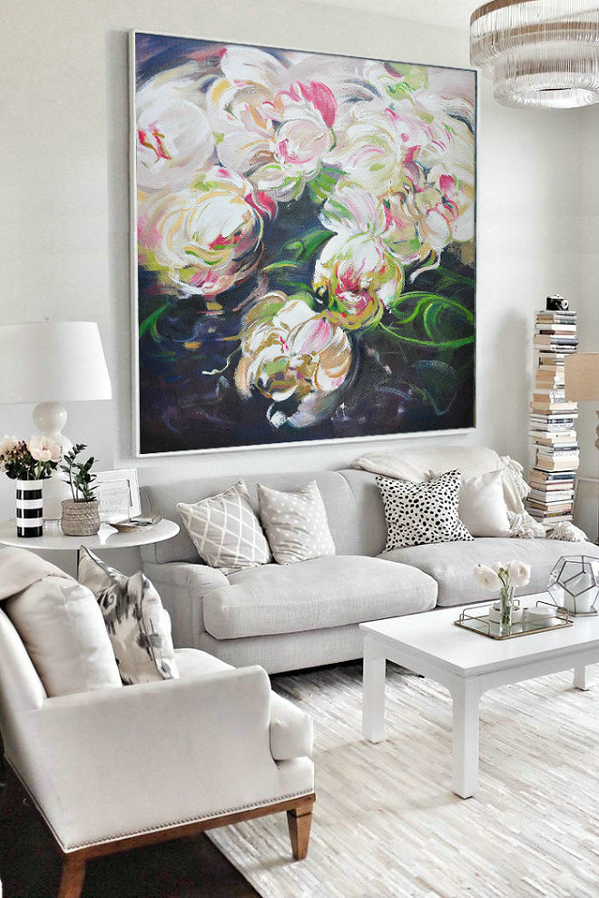 Oversized Canvas Art On Canvas,Abstract Landscape Painting,Oversized Art