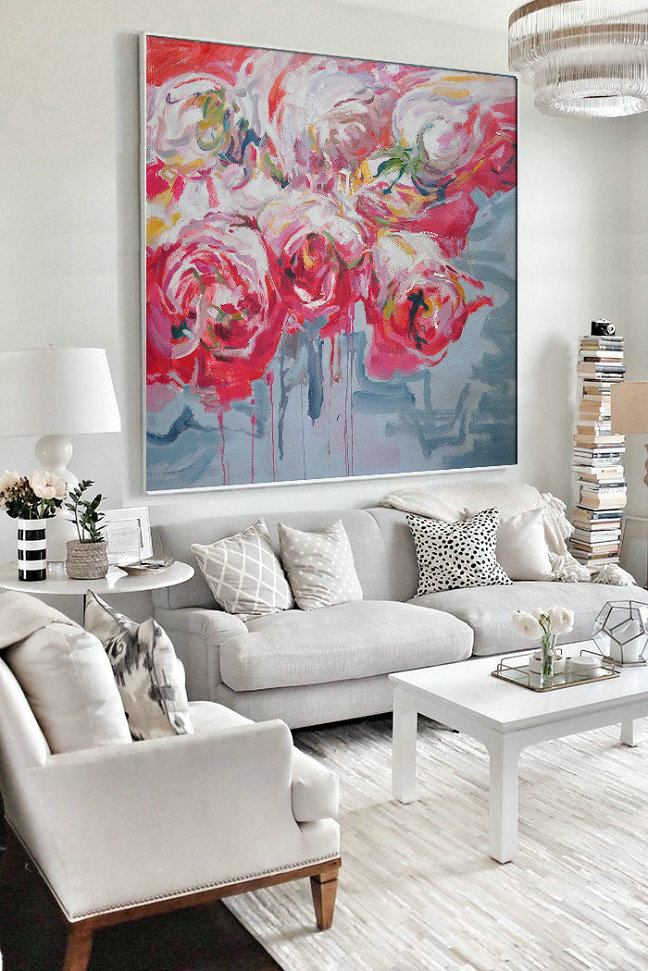 Oversized Canvas Art On Canvas,Abstract Landscape Oil Painting,Big Canvas Painting