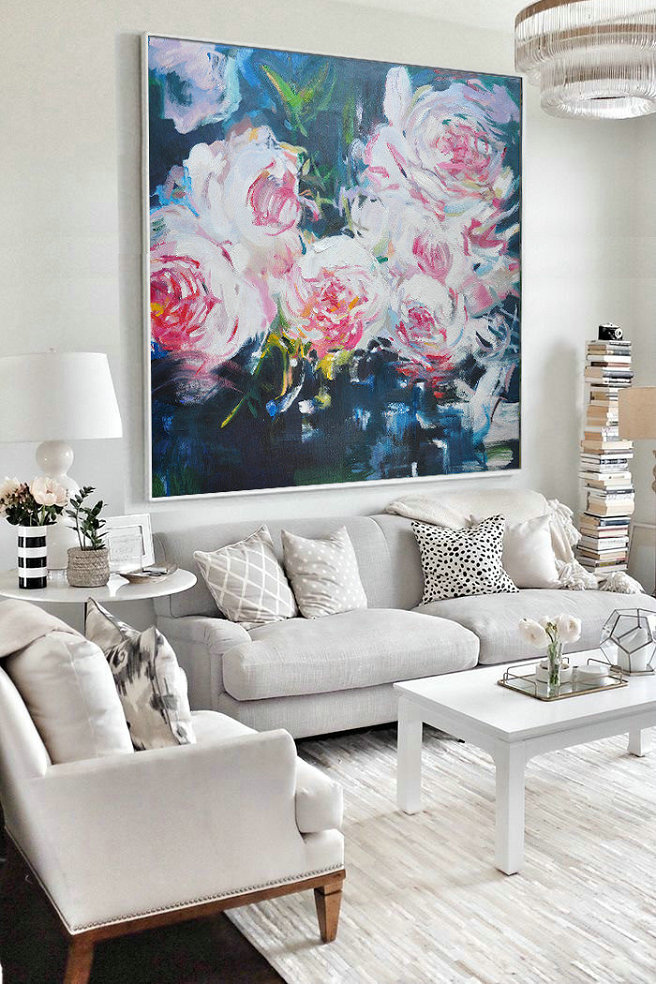 Extra Large Acrylic Painting On Canvas,Horizontal Abstract Landscape Oil Painting On Canvas,Size Extra Large Abstract Art