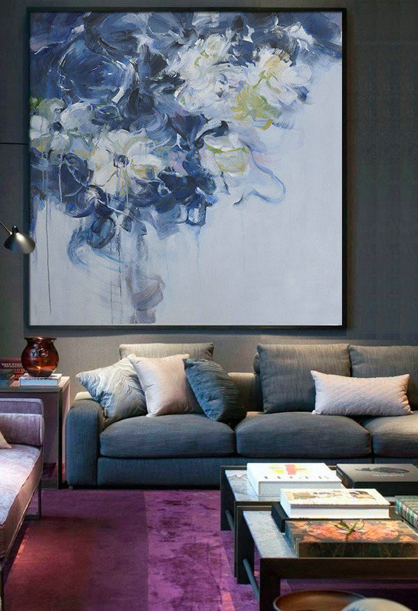 Extra Large 72" Acrylic Painting,Panoramic Abstract Landscape Painting,Extra Large Wall Art