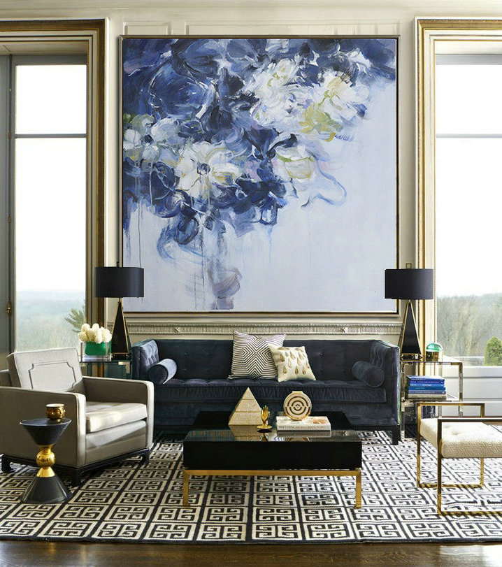 Extra Large 72" Acrylic Painting,Panoramic Abstract Landscape Painting,Extra Large Wall Art