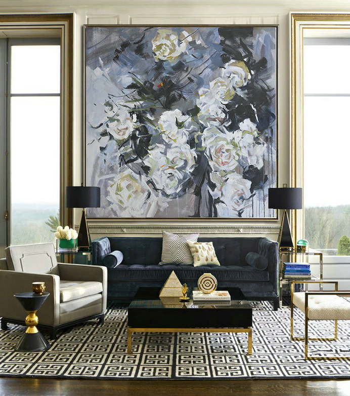 Extra Large Canvas Art,Abstract Landscape Oil Painting,Large Abstract Art Handmade Acrylic Painting