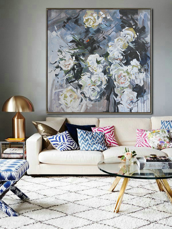 Extra Large Canvas Art,Abstract Landscape Oil Painting,Large Abstract Art Handmade Acrylic Painting