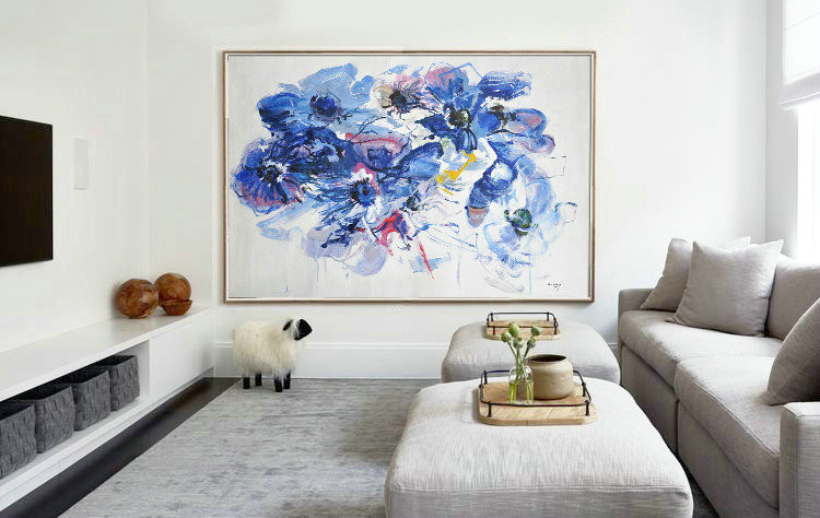 Extra Large Acrylic Painting On Canvas,Horizontal Abstract Landscape Oil Painting On Canvas,Modern Paintings