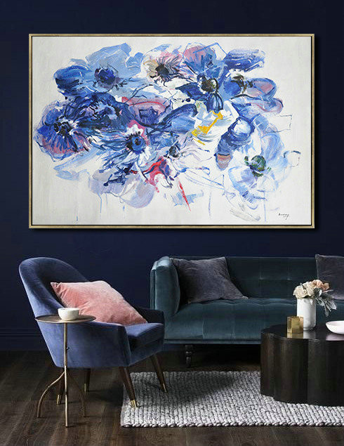 Extra Large Acrylic Painting On Canvas,Horizontal Abstract Landscape Oil Painting On Canvas,Modern Paintings