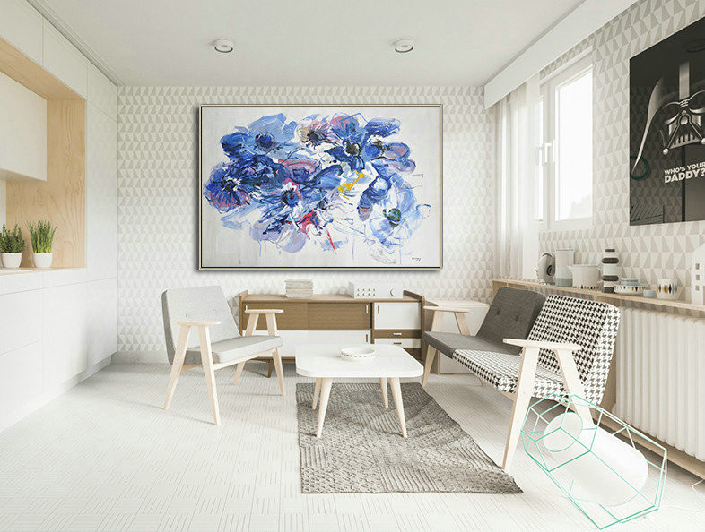 Extra Large Acrylic Painting On Canvas,Horizontal Abstract Landscape Oil Painting On Canvas,Modern Paintings
