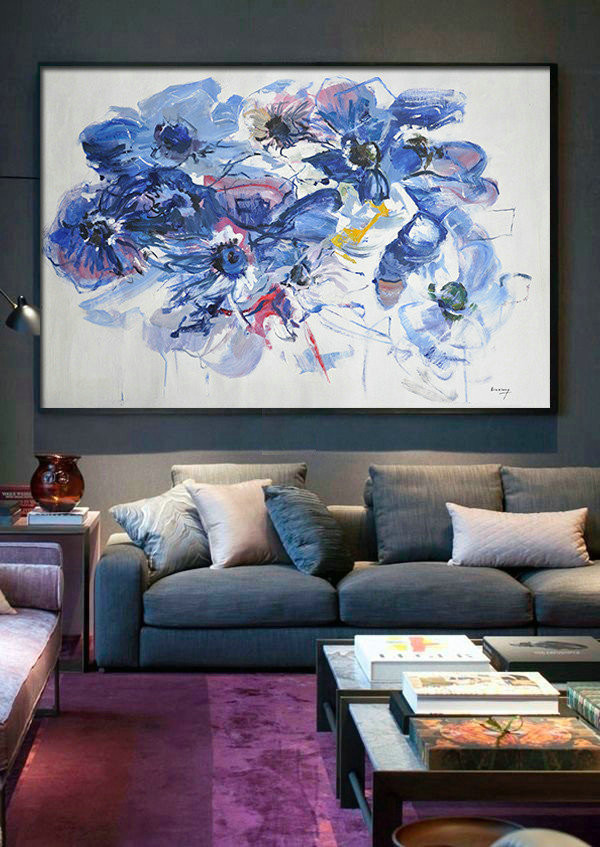 Extra Large Acrylic Painting On Canvas,Horizontal Abstract Landscape Oil Painting On Canvas,Modern Paintings