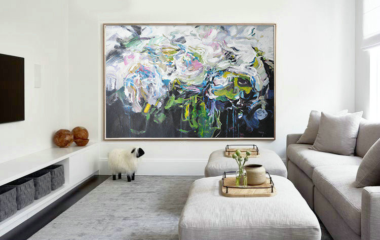 Original Painting Hand Made Large Abstract Art,Horizontal Abstract Landscape Oil Painting On Canvas,Abstract Oil Painting