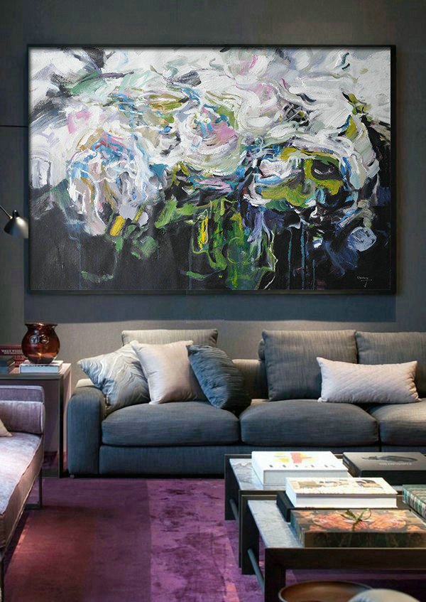 Original Painting Hand Made Large Abstract Art,Horizontal Abstract Landscape Oil Painting On Canvas,Abstract Oil Painting